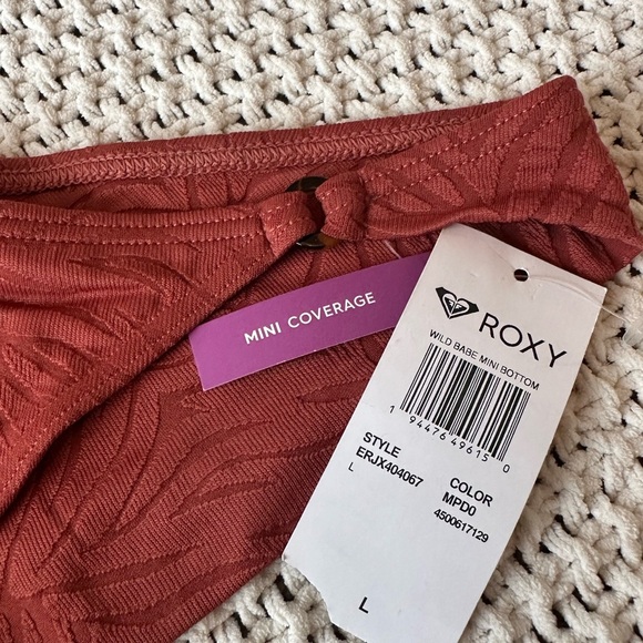 Roxy NEW Wild Babe Rust Color Mini Coverage Swim Bottoms Size Large - Picture 3 of 8
